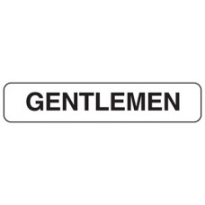 Sign Gentlemen Decal 300x100mm Adhesive EA