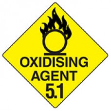 Sign Oxidising Agent 5.1 Sticker 100x100mm Roll 250 EA