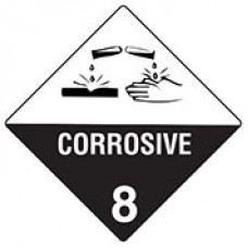 Sign Corrosive 8 Sticker 50x50mm PK 12