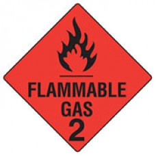 Sign Flammable Gas 2 Metal 270x270mm EA