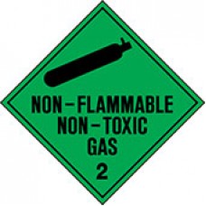 Sign Non Flammable Non Toxic Gas 2 Metal 270x270mm EA