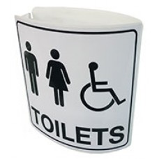 Sign Toilet Male Female Disabled Picture Poly 225x225mm EA