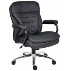 YSD Office Chair Titan Med  HD Fine Leather BLK 200kg EA