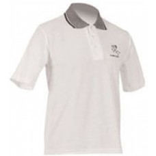 White Polo Top with Jacquard Collar M (EA)