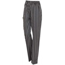 Black With White Pinstripe Drawstring Pants Large (EA)