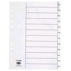 Marbig A4 Divider PP Jan to Dec White (EA)