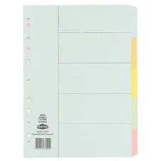 Marbig A4 Divider 5 Tab Manilla Pastel (EA)