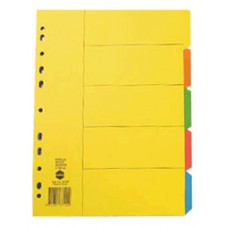 Marbig A4 Divider 5 Tab Manilla Bright (EA)