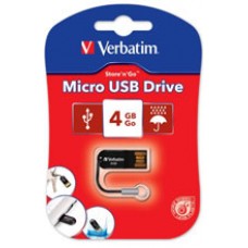 Verbatim Store N Go Micro USB Drive 4Gb Black (EA)