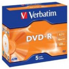 Verbatim DVD-R 4.7Gb 16x Jewel Case Pk 5 (PK 5)