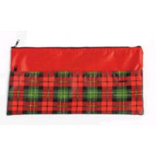 Pencil Case Tartan Jumbo 2 zips 330x170mm (EA)