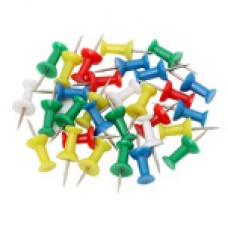 Marbig Push Pins Assorted Colours (PK 30)