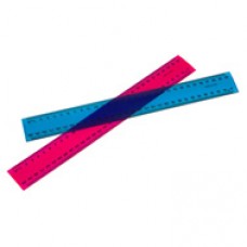Ruler 30cm Plastic Fluro Asst Colours (EA)