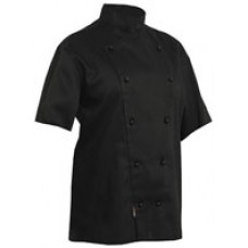 Prochef Chef Jacket Black Small PC Short Slv (EA)