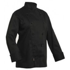 Prochef Chef Jacket Black Med PC Long Slv (EA)