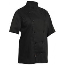 Prochef Chef Jacket 2XL Black PC Short Slv (EA)
