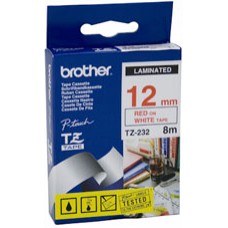 Brother Tape 12mm Lamin Red/White EA