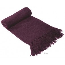 Boucle Soft Throw Rug w Fringe Grape 130x150cm EA