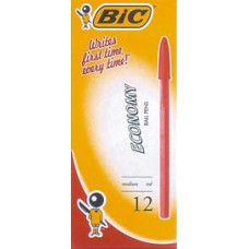 Bic Economy Ball Pen Med Red PK 12