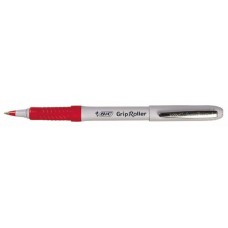 Bic Grip Roller Ball Pen Med Red BX 12