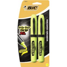 Bic Brite Liner Grip XL Highlighters Yellow 2 Pack PK 6