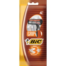 Bic Shaver 3 Grip Triple Blade Pouch 4 BX 10