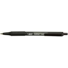 Bic Pen Soft Feel Medium Retractable Black PK 12