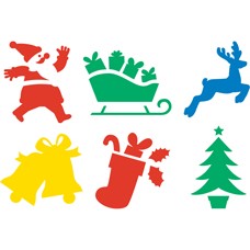 Stencils Santa Sleigh Tree Bells Deer Stocking (ST)