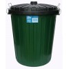 Plastic Garbage Bin w Lid 55L Green (EA)