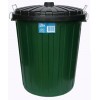 Plastic Garbage Bin w Lid 73L Green (EA)
