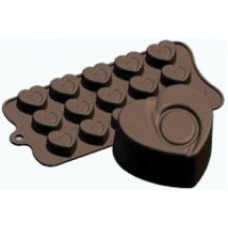 Chocolate Mould Heart w Circle 34x18mm EA