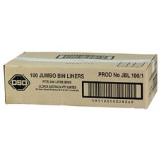 OSO Jumbo Bin Liner Black 240 Ltrs (CT 100)