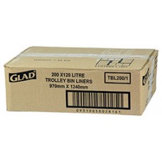 Glad Black 120 Ltr Trolley Bin Liners (CT 200)