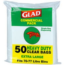 Glad HD 75Ltr Clear Garbags  Ctn 4 (CT 4)