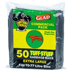 Glad HD 75Ltr Black Garbags  Pkt 50 (PK 50)