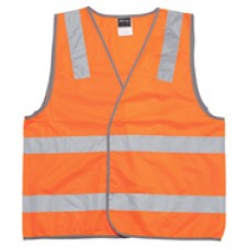 JB High Vis Safety Vest Poly Day Night w Tape Orange 2XL EA