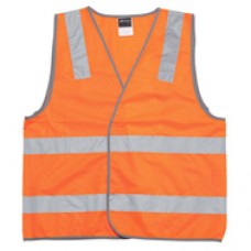 JB High Vis Safety Vest Poly Day Night w Tape Orange 3XL EA