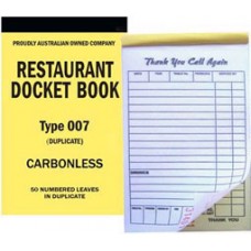 Restaurant Docket Book 007 Dup Carbonless 165x90 (EA)