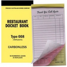 Restaurant Docket Book 008 Trip Carbonless 165x90 EA