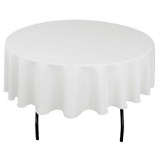 Spun Polyester Table Cloth 180cm Round White EA