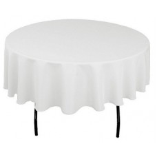 Spun Polyester Table Cloth 230cm Round White EA