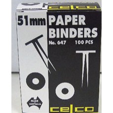 Celco Paper Binders 51mm 647 PK 100