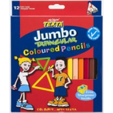 Texta Triangular Jumbo Colour Pencils PK 12
