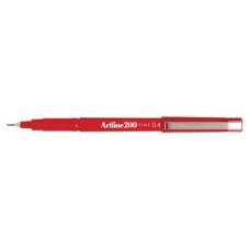 Artline 200 Fine Tip Pen .4mm Red PK 12