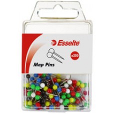 Esselte Map Pins Assorted Colours (PK 200)