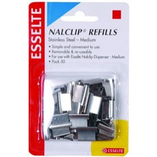Esselte Nalclip Refills Medium S Steel  Pk50 (PK 50)