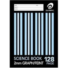 140841 Olympic Science Book 128pg A4 2mm Graph Feint EA