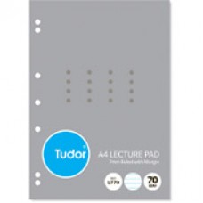 140986 Tudor Lecture Pad A4 70 Leaf 7mm Feint Ruled Punched  EA