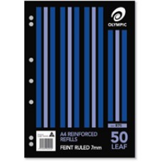 Loose Leaf Paper A4 7mm Ruled Reinforced (PK 50)