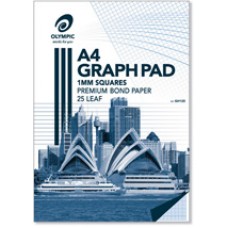 Olympic Graph Pad Punched 7 Hole A4 25 Leaf 1mm (EA)